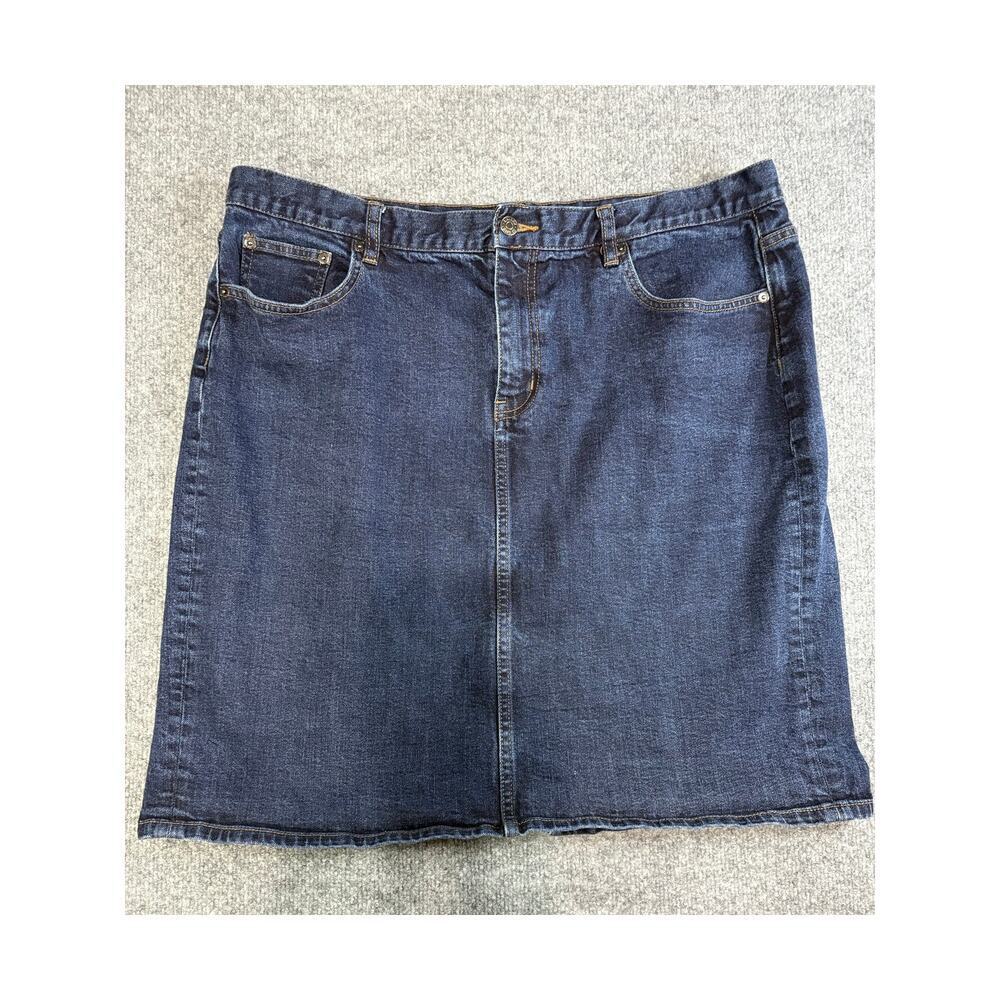 Ralph Lauren Jeans Co Denim Skirt Dark Wash Western Knee Length Womens Sz 18W